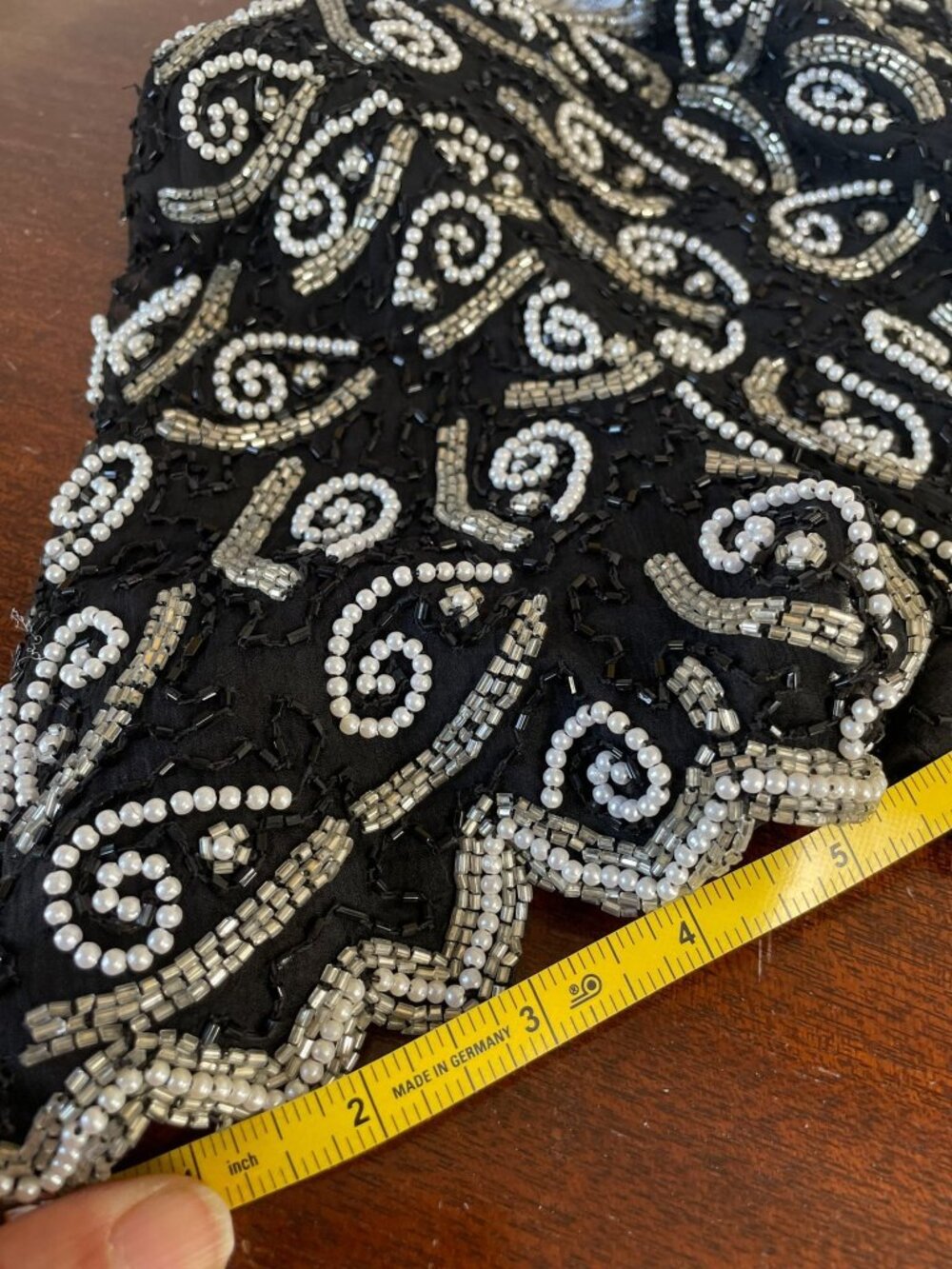 Vintage Laurence Kazar Black Silk Beaded Sequin Blouse 80s 90s Cocktail Top SZ - Picture 5 of 8
